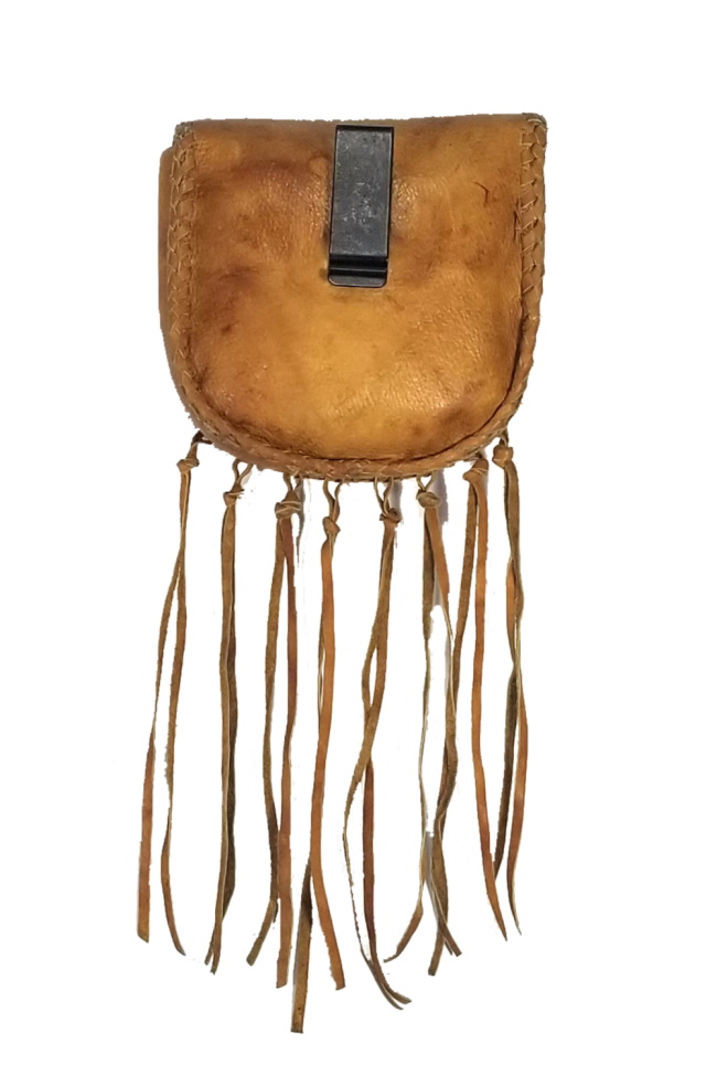 (image for) Sand Beaded and Fringed Leather Belt Clip Bag